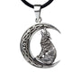 SILVER PENDANT WOLF IN MOON