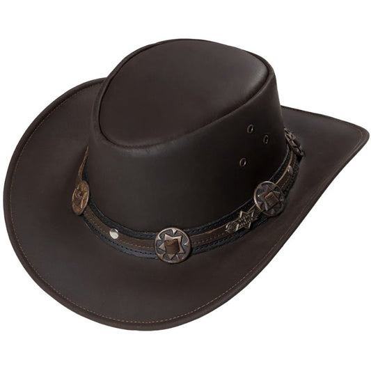 LEATHER WESTERN HAT HUCK