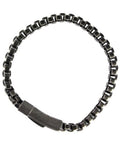 Black steel bracelet in stainless steel