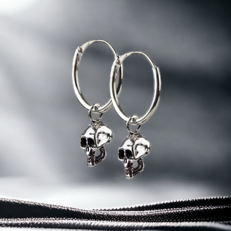 Earrings Silver Skull