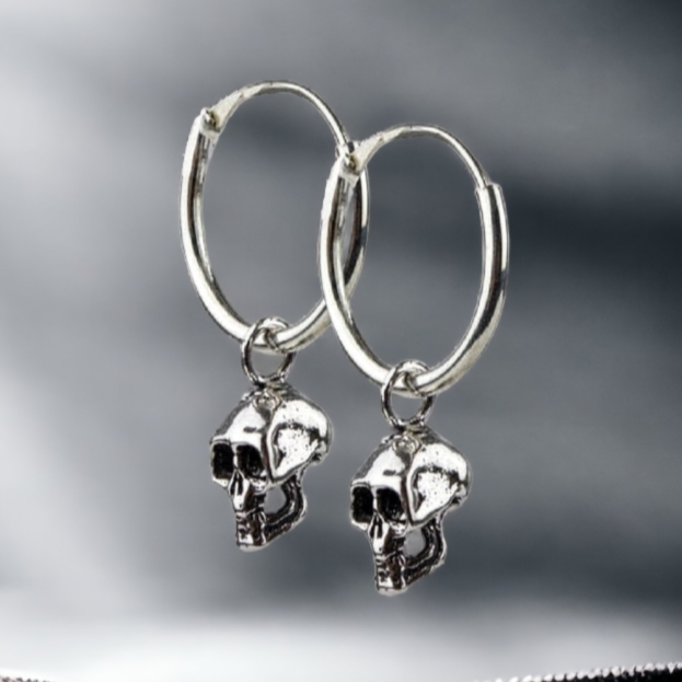 Earrings Silver Skull