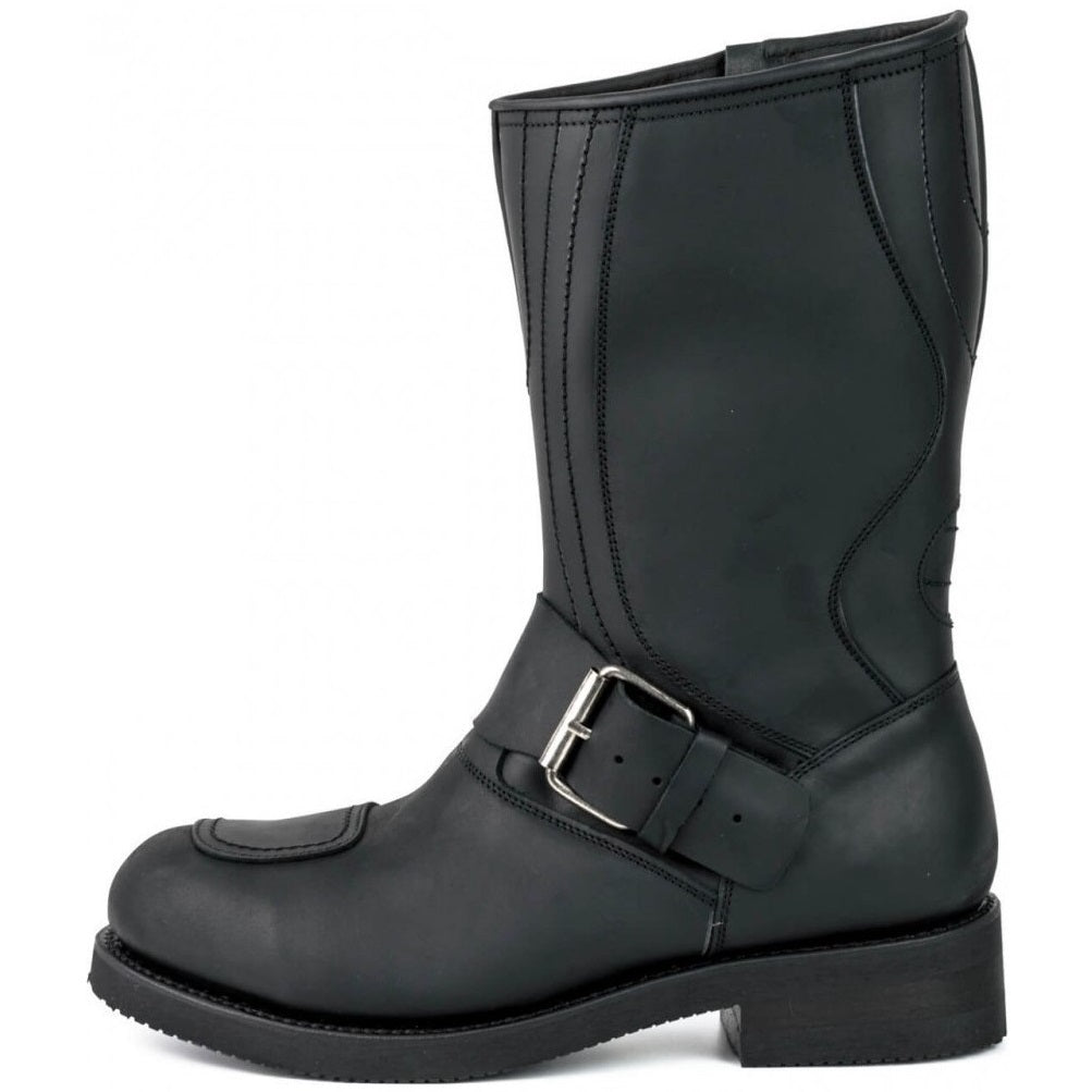 LEATHER BIKER BOOTS WITH ZIPPER