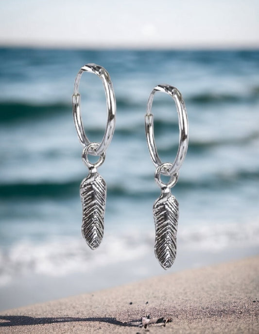 STERLING SILVER EARRINGS FEATHERS