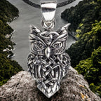 Celtic Owl Pendant in sterling silver