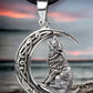 SILVER PENDANT WOLF IN MOON