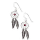 Earrings Dream Catcher with Garnet