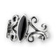 STERLING SILVER RING BLACK ORNAMENT