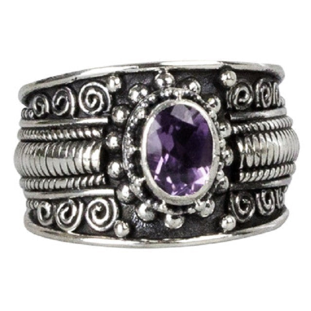 BALI AMETHYST SILVER RING