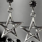 Earrings Pentagram with Black