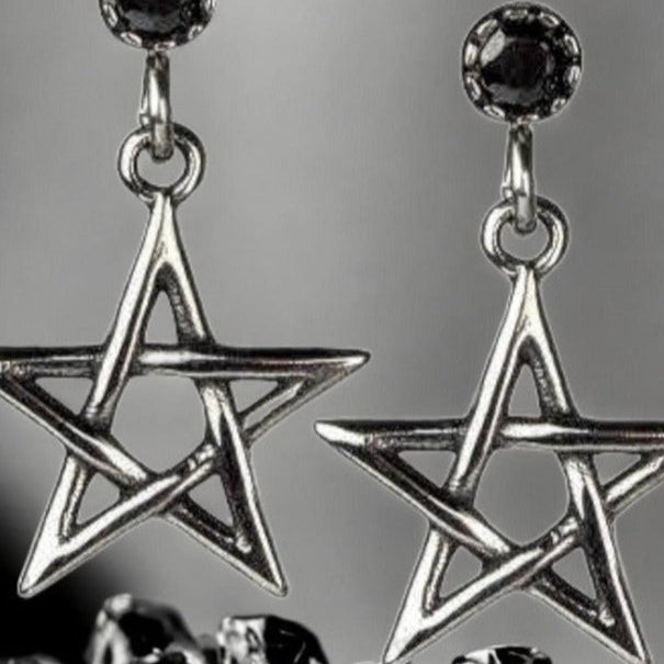 Earrings Pentagram with Black