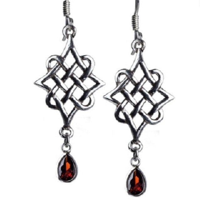 Elven Knot Silver Earrings