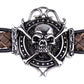 BRACELET SKULL WITH WOVEN LEATHER