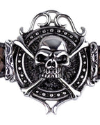 Bracelet Skull with woven leather