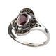 STERLING SILVER RING RED MARCASITE