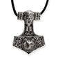 SILVER PENDANT WOLFSKOPF THORS HAMMER