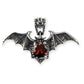 STERLING SILVER PENDANT RED BAT