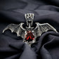 STERLING SILVER PENDANT RED BAT