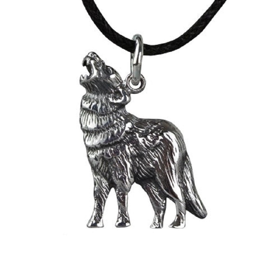 SILVER PENDANT HOWLING WOLF