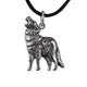 SILVER PENDANT HOWLING WOLF