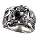 STERLING SILVER RING DOUBLE DRAGON