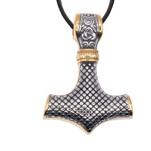 SILVER GOLD HAMMER PENDANT