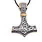 SILVER GOLD HAMMER PENDANT