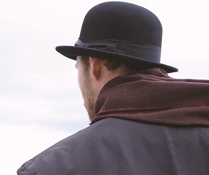 Bowler Derby Hat - 100% Wool Felt with Grosgrain Ribbon