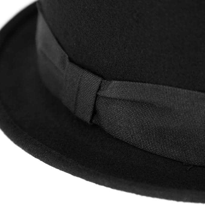 Bowler Derby Hat - 100% Wool Felt with Grosgrain Ribbon