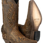 Cowboy boot made of waxed cow leather and genuine python leather with a matt finishing, giving the boot the look of the purest American desert. 