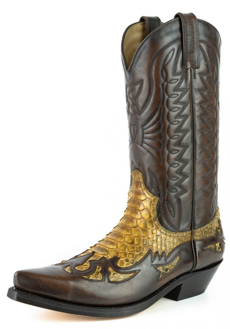 Python panels cowboy boots 1935, beige