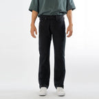 Men's Black Denim Regular Straight Jeans - Premium Over-Dyed Stretch Denim