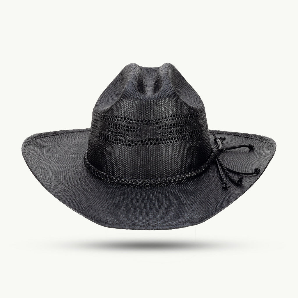 The Gunlock Western Hat is crafted for adventurers who live the cowboy life and want to express their character through authentic style. Made from dimensionally stable black paper straw, this hat delivers robust construction with classic Western appeal.