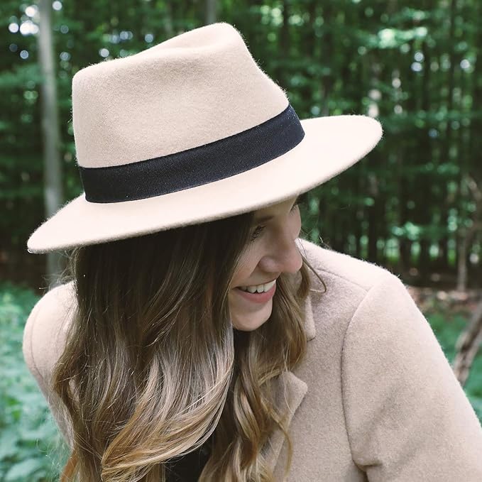 Fedora Classic Wool Felt Hat with Adjustable Inner Band