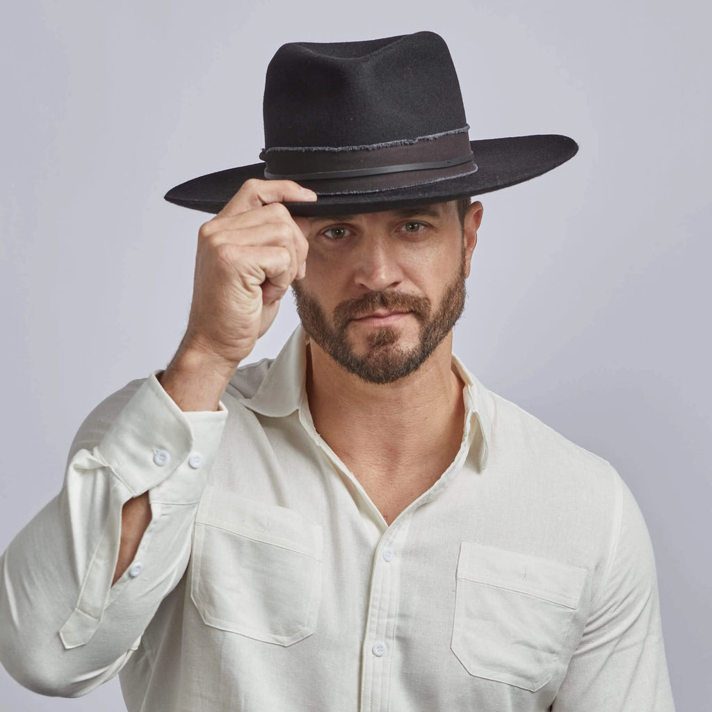 AUSTRALIAN WOOL FELT HAT JAWA BLACK