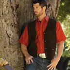 Alabama Suede Western Vest Frontier- Genuine Cowhide Leather