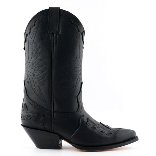 Arizona Black Leather Western Cowboy Boots - Mexican Handcrafted Boots for Men