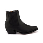 Austin Black Zippered Western Ankle Boots - Goodyear Welt Leather Cowboy Boots for Men