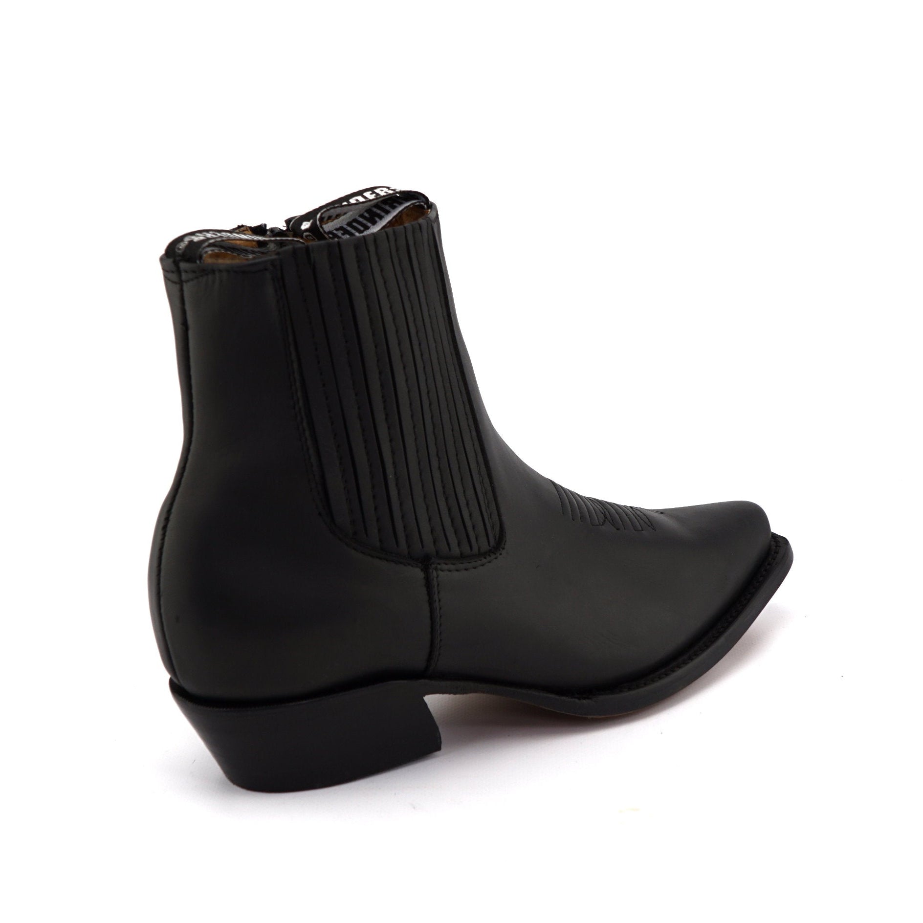 Austin Black Zippered Western Ankle Boots - Goodyear Welt Leather Cowboy Boots for Men