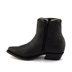 Austin Black Zippered Western Ankle Boots - Goodyear Welt Leather Cowboy Boots for Men
