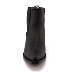 Austin Black Zippered Western Ankle Boots - Goodyear Welt Leather Cowboy Boots for Men