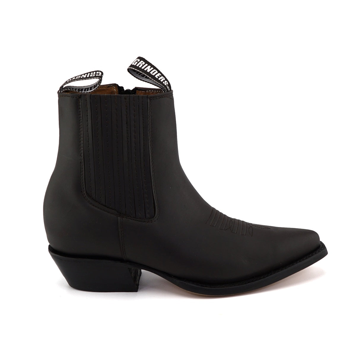 Austin Brown Zippered Western Ankle Boots - Goodyear Welt Leather Cowboy Boots for Men