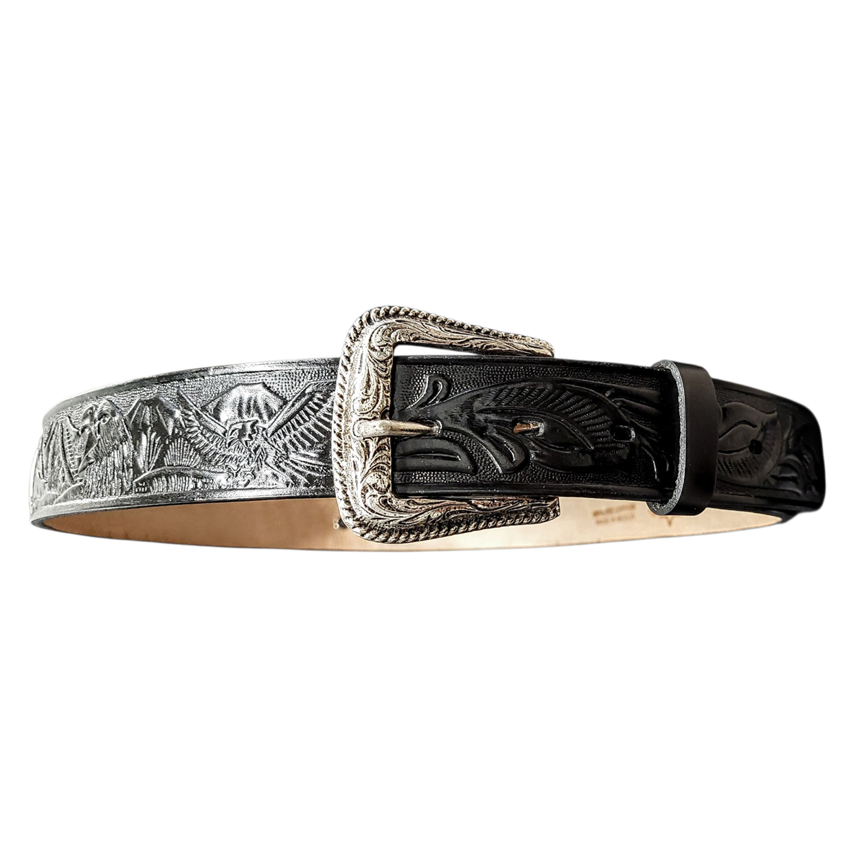BLACK WESTERN BELT WITH DECORATION