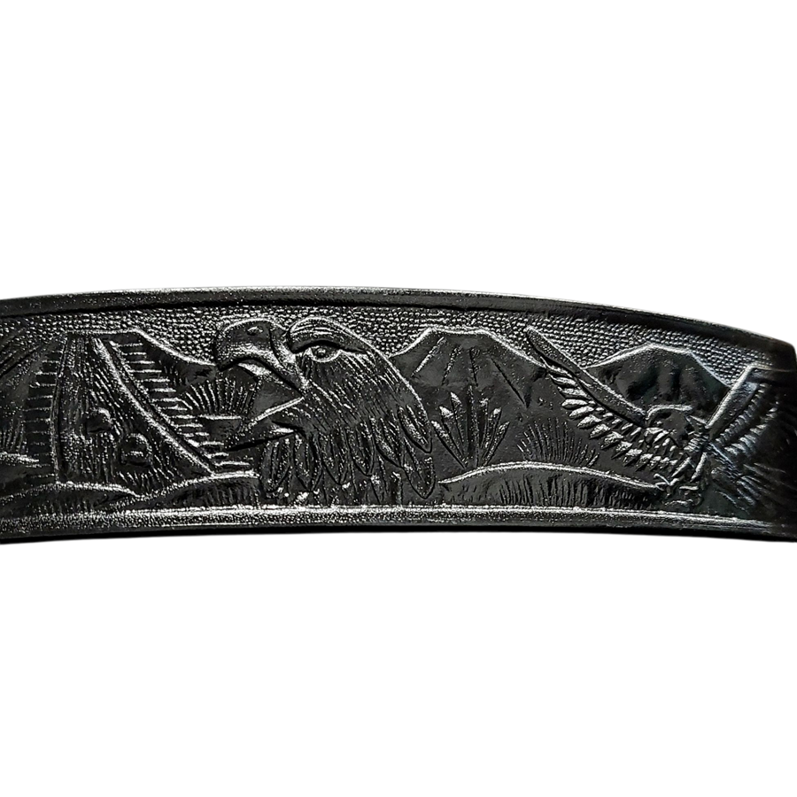 BLACK WESTERN BELT WITH DECORATION