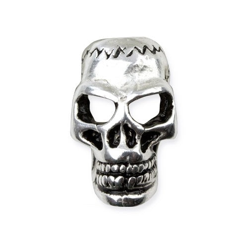 SILVER COATED SKULL BEAD