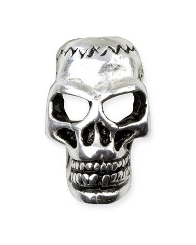 SILVER COATED SKULL BEAD