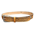 BROWN WESTERN BELT WITH DECORATIONS