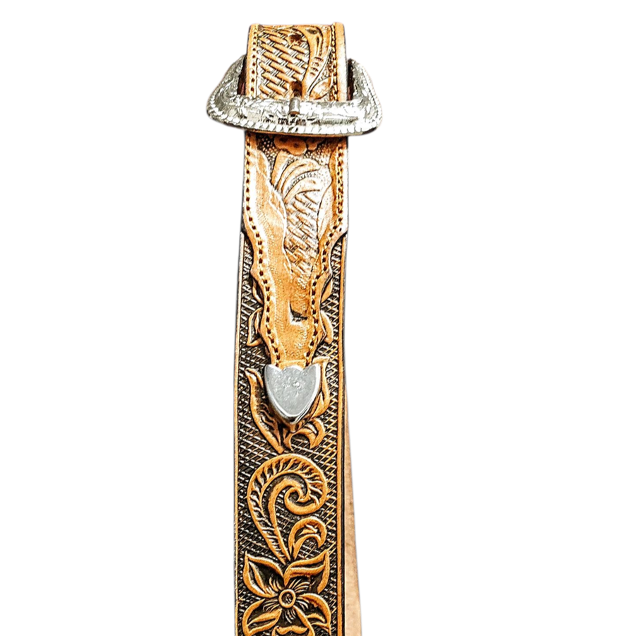 BROWN WESTERN BELT WITH DECORATIONS