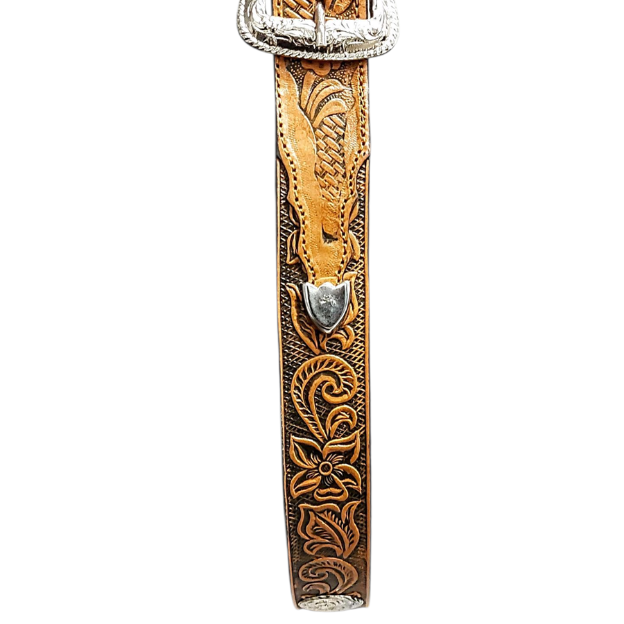 BROWN WESTERN BELT WITH DECORATIONS