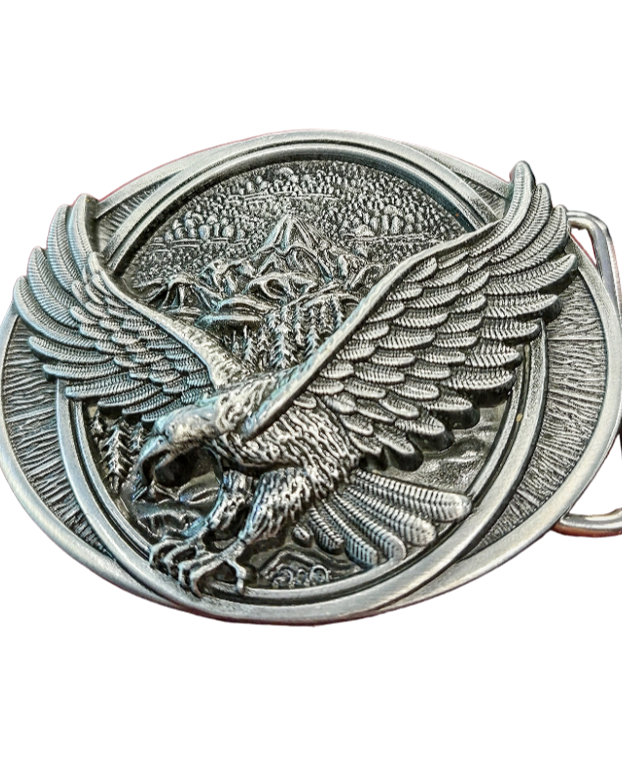 Big Eagle Belt Buckle - Western Silver Eagle Buckle 10x7cm