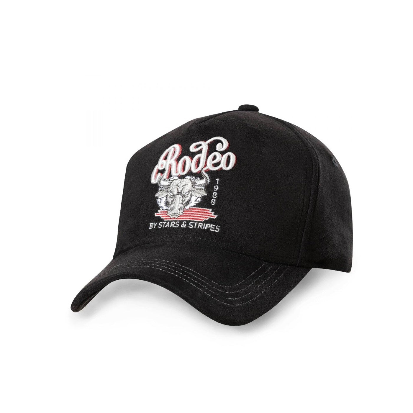 Black Rodeo Trucker Cap - Premium 5-Panel Western Snapback Hat